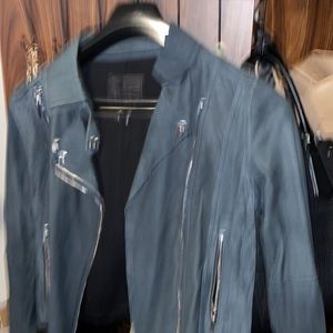 Beautiful grey Paige suede leather jacket